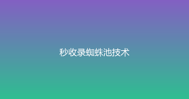 秒收录蜘蛛池技术 封面图