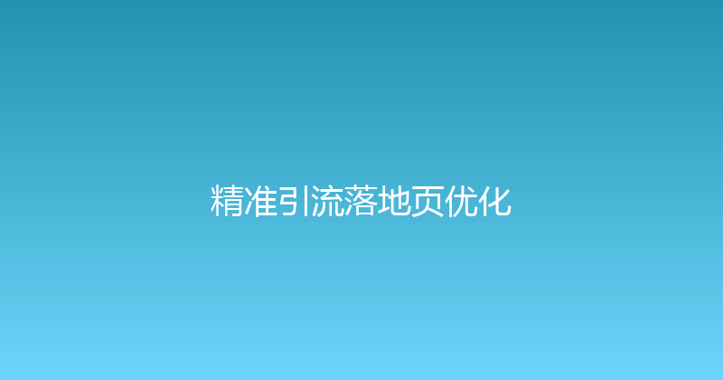 精准引流落地页优化 封面图